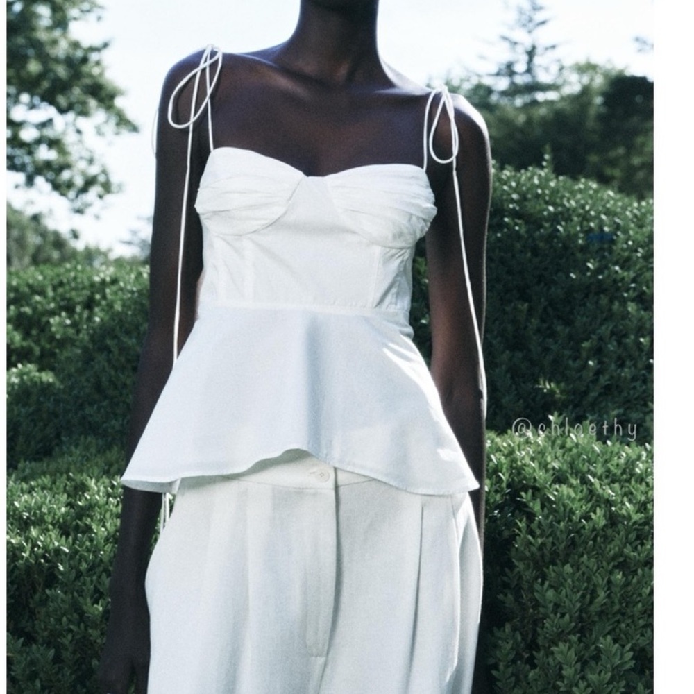 NWOT Zara ZW Collection White Bustier Top